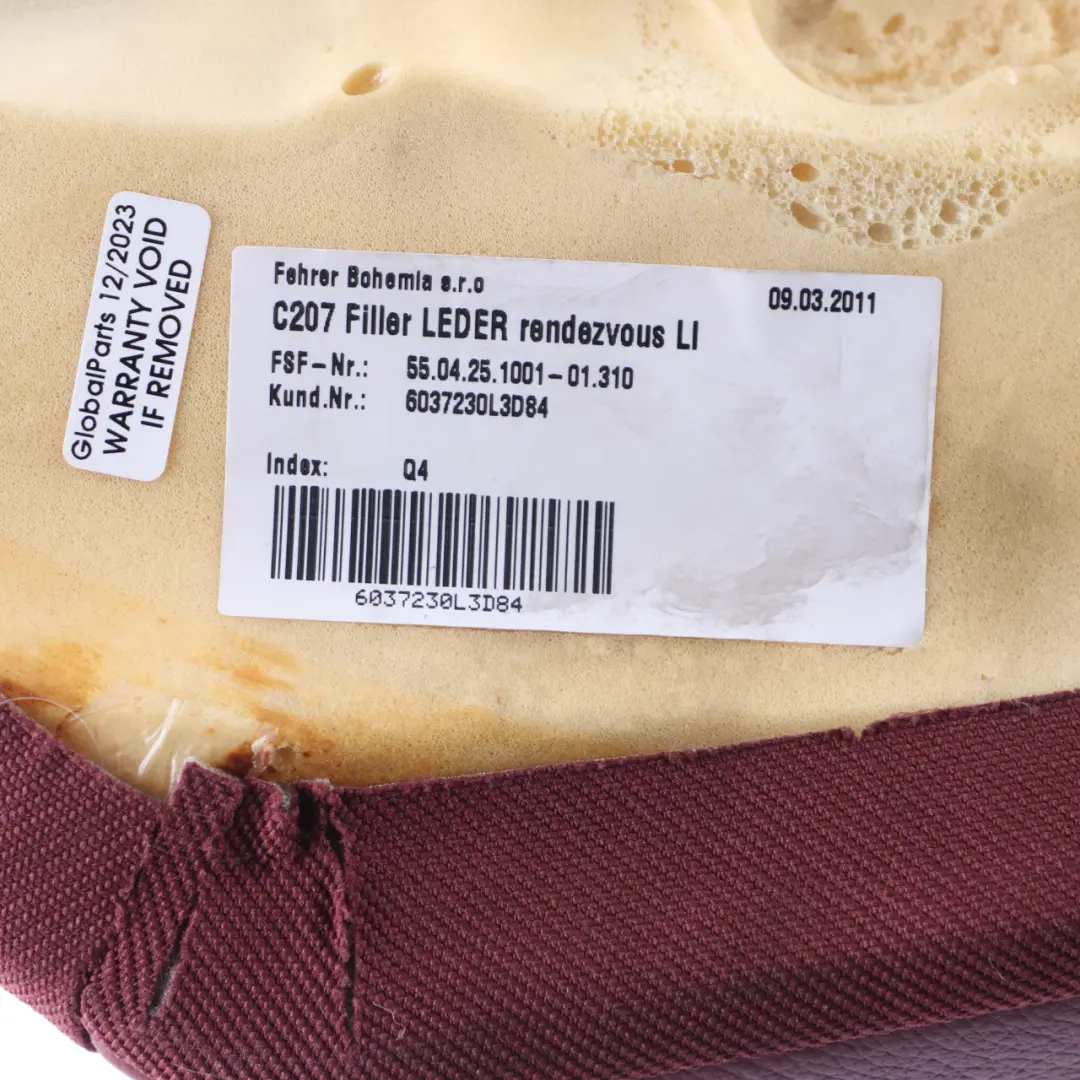 Mercedes C204 C207 Dossier Panneau Latéral Siège Arrière Gauche Tissu Cuir Rouge - SKU A2079200930-2 - Numéro de pièce A2079200930