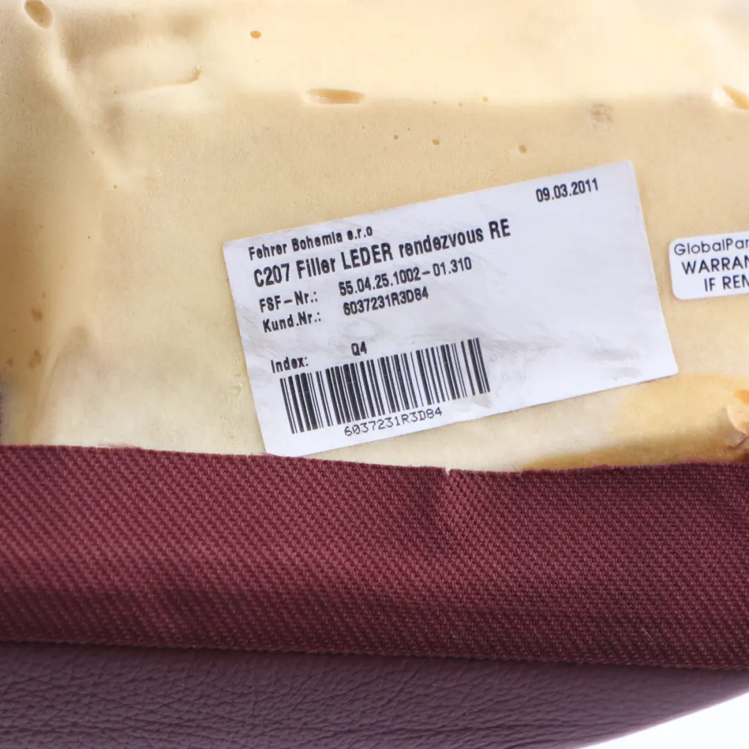 Schienale Pannello Laterale Sedile Posteriore Destro Panno Rosso per Mercedes C207 con numero di parte A2079201030 Mercedes C207 Schienale Pannello Laterale Sedile Posteriore Destro Panno Rosso - SKU A2079201030-2 - Numero di parte A2079201030