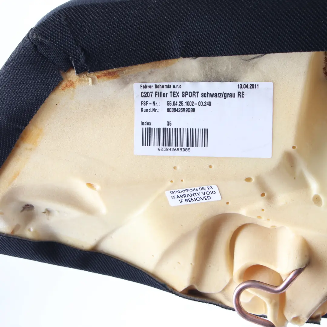 Lateral Rear Right O/S Panel Finisher Leather Black to Mercedes W204 Coupe Seat with Part number A2079202830 Mercedes W204 Coupe Seat Lateral Rear Right O/S Panel Finisher Leather Black - SKU A2079202830 - Part number A2079202830