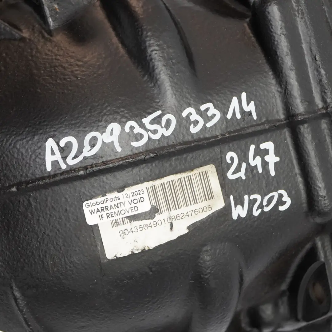 Axle Diff Differential 2043504901 2,47 Ratio WARRANTY to Mercedes W203 C209 Rear with Part number A2093503314 Mercedes W203 C209 Rear Axle Diff Differential 2043504901 2,47 Ratio WARRANTY - SKU A2093503314 - Part number A2093503314