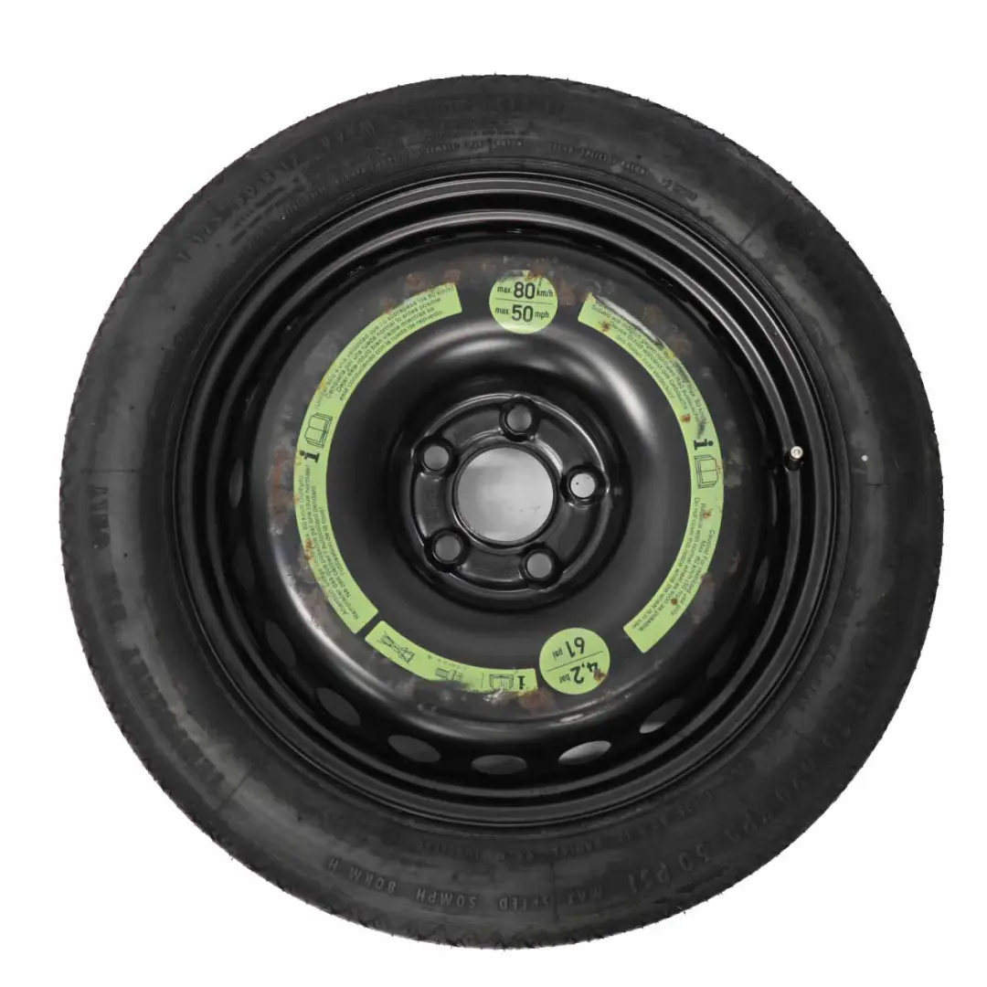 Spare Wheel Steel Tyre R17 7J ET:37 125/80 to Mercedes W203 C209 with Part number A2094000302 Mercedes W203 C209 Spare Wheel Steel Tyre R17 7J ET:37 125/80 - SKU A2094000302-1 - Part number A2094000302