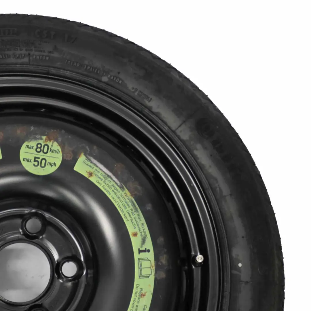 Spare Wheel Steel Tyre R17 7J ET:37 125/80 to Mercedes W203 C209 with Part number A2094000302 Mercedes W203 C209 Spare Wheel Steel Tyre R17 7J ET:37 125/80 - SKU A2094000302-1 - Part number A2094000302
