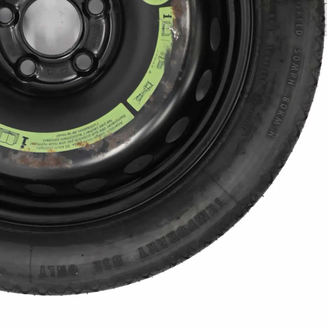 Ersatzrad Stahlreifen R17 7J ET:37 125/80 für Mercedes W203 C209 mit Teilenummer A2094000302 Mercedes W203 C209 Ersatzrad Stahlreifen R17 7J ET:37 125/80 - SKU A2094000302-1 - Teilenummer A2094000302