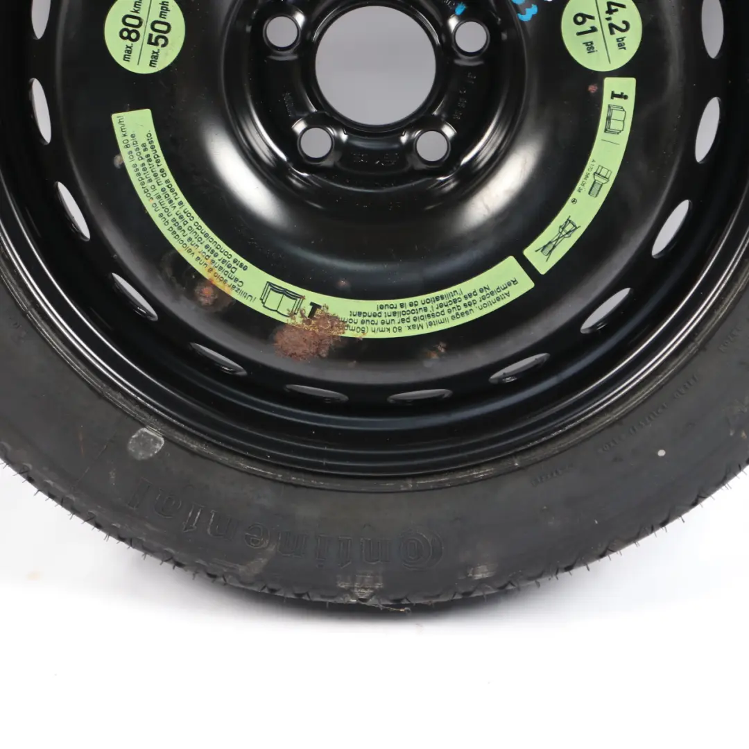 Ruota Scorta Pneumatico R17 3.5J ET:17 125/80 per Mercedes W203 C209 con numero di parte A2094000302 Mercedes W203 C209 Ruota Scorta Pneumatico R17 3.5J ET:17 125/80 - SKU A2094000302-2 - Numero di parte A2094000302