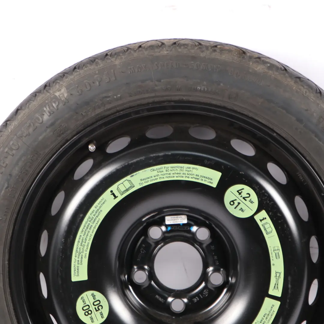 Roue de secours Pneu acier R16 7J ET:37 125/80 pour Mercedes W203 C209 à propos du numéro de pièce A2094000302 Mercedes W203 C209 Roue de secours Pneu acier R16 7J ET:37 125/80 - SKU A2094000302 - Numéro de pièce A2094000302