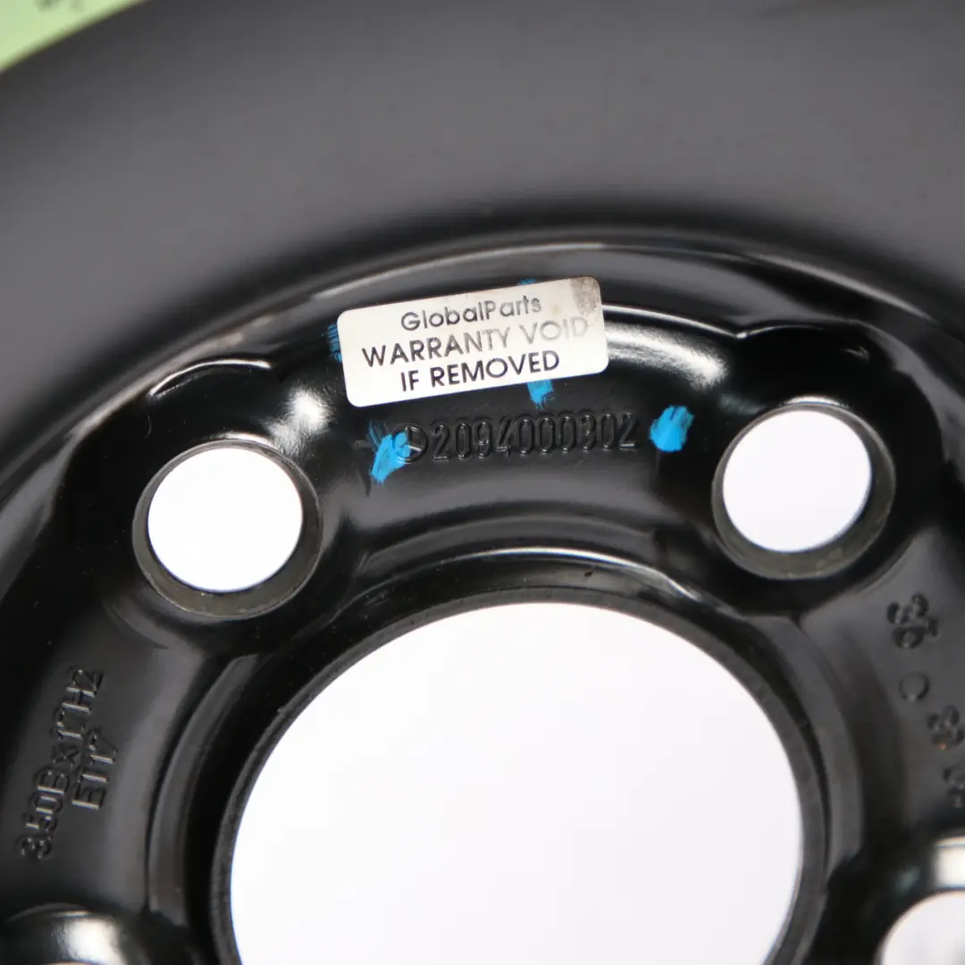 Ruota di scorta in acciaio Pneumatico R16 7J ET:37 125/80 per Mercedes W203 C209 con numero di parte A2094000302 Mercedes W203 C209 Ruota di scorta in acciaio Pneumatico R16 7J ET:37 125/80 - SKU A2094000302 - Numero di parte A2094000302