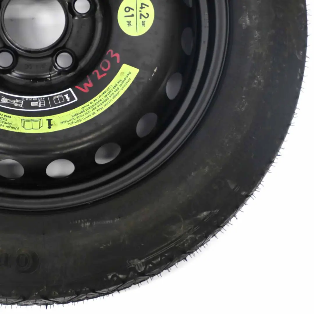 Spare Wheel Mercedes W203 C209 Compact Wheel Steel R16 Tyre 125/90 A2094000402 to with Part number A1694000802 Spare Wheel Mercedes W203 C209 Compact Wheel Steel R16 Tyre 125/90 A2094000402 - SKU A2094000402-2 - Part number A1694000802