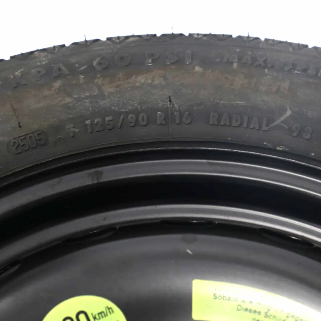 Roue secours Mercedes W203 C209 Compact Wheel Steel R16 Tyre 125/90 A2094000402 pour à propos du numéro de pièce A1694000802 Roue secours Mercedes W203 C209 Compact Wheel Steel R16 Tyre 125/90 A2094000402 - SKU A2094000402-2 - Numéro de pièce A1694000802