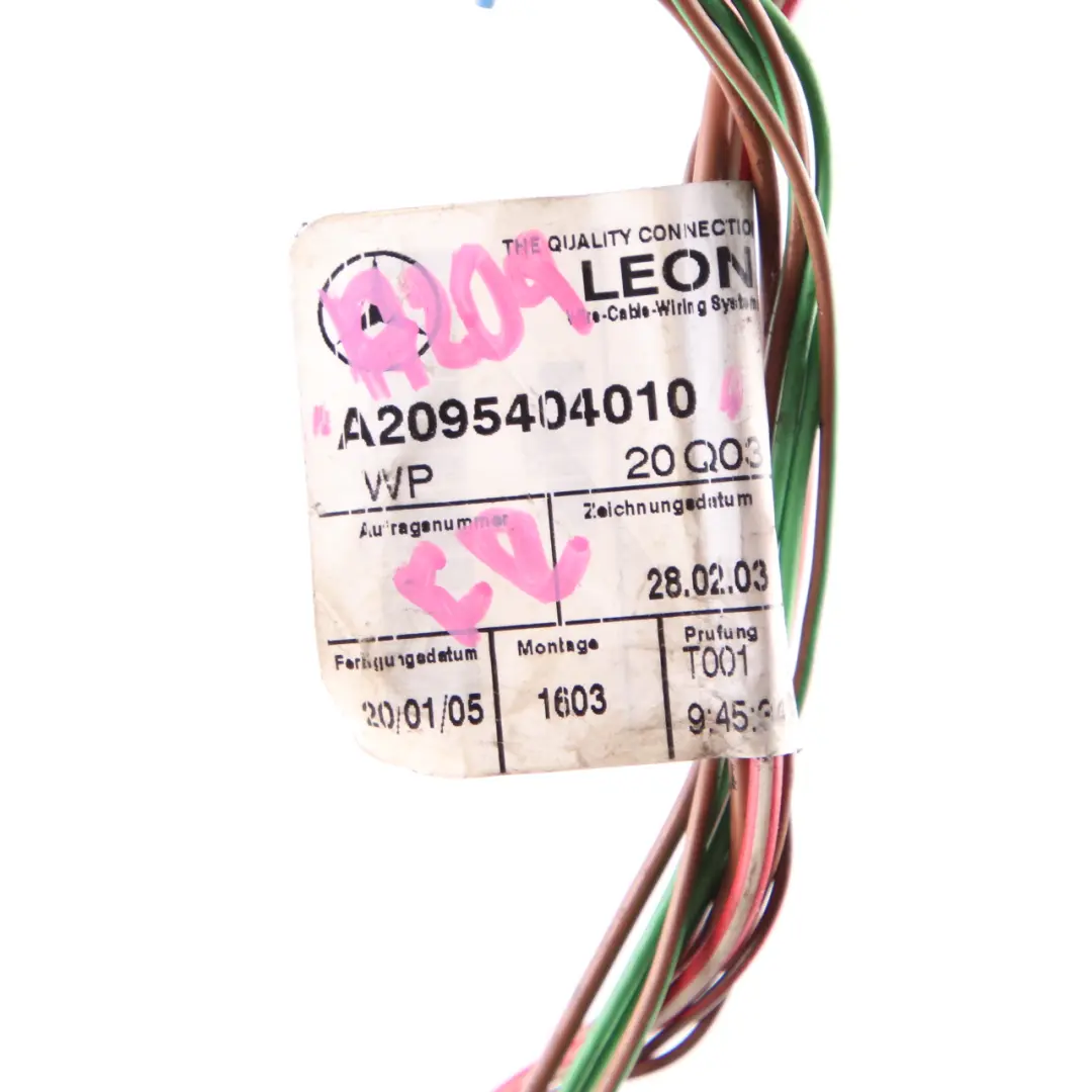 Front Door Cable Wiring Loom Harness Left N/S to Mercedes A209 with Part number A2095404010 Mercedes A209 Front Door Cable Wiring Loom Harness Left N/S - SKU A2095404010 - Part number A2095404010