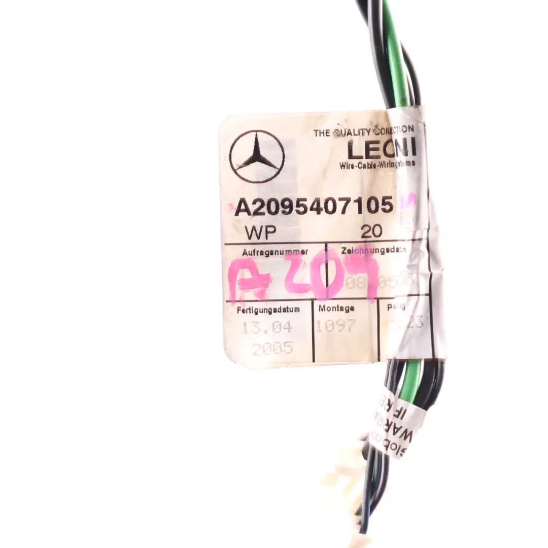  Mercedes-Benz CLK-Class C209 W209 Door Wiring Harness Loom Cable - SKU A2095407105 - Part number A2095407105