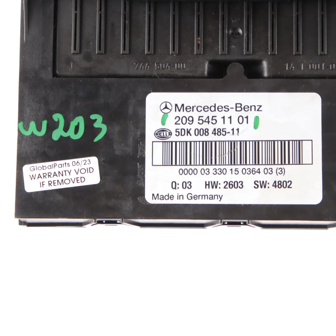  Fuse Box Mercedes W203 W209 Front Relay Control Unit Module SAM - SKU A2095451101 - Part number A2095451101