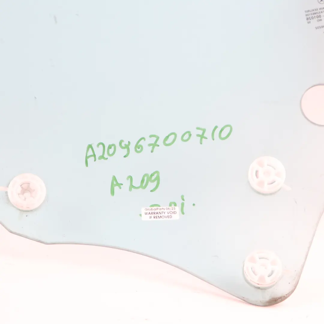 Window Glass Rear Left N/S Glazing Green AS2 to Mercedes A209 with Part number A2096700710 Mercedes A209 Window Glass Rear Left N/S Glazing Green AS2 - SKU A2096700710 - Part number A2096700710