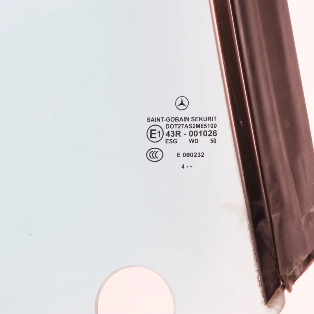 Window Glass Rear Right O/S Glazing Green AS2 to Mercedes A209 with Part number A2096700810 Mercedes A209 Window Glass Rear Right O/S Glazing Green AS2 - SKU A2096700810 - Part number A2096700810