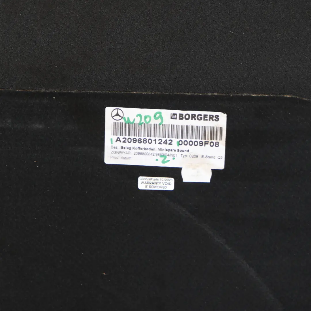Mercedes W203 C209 Osłona Podłoga Wykładzina Bagażnika - SKU A2096801242 - Numer Części A2096801242