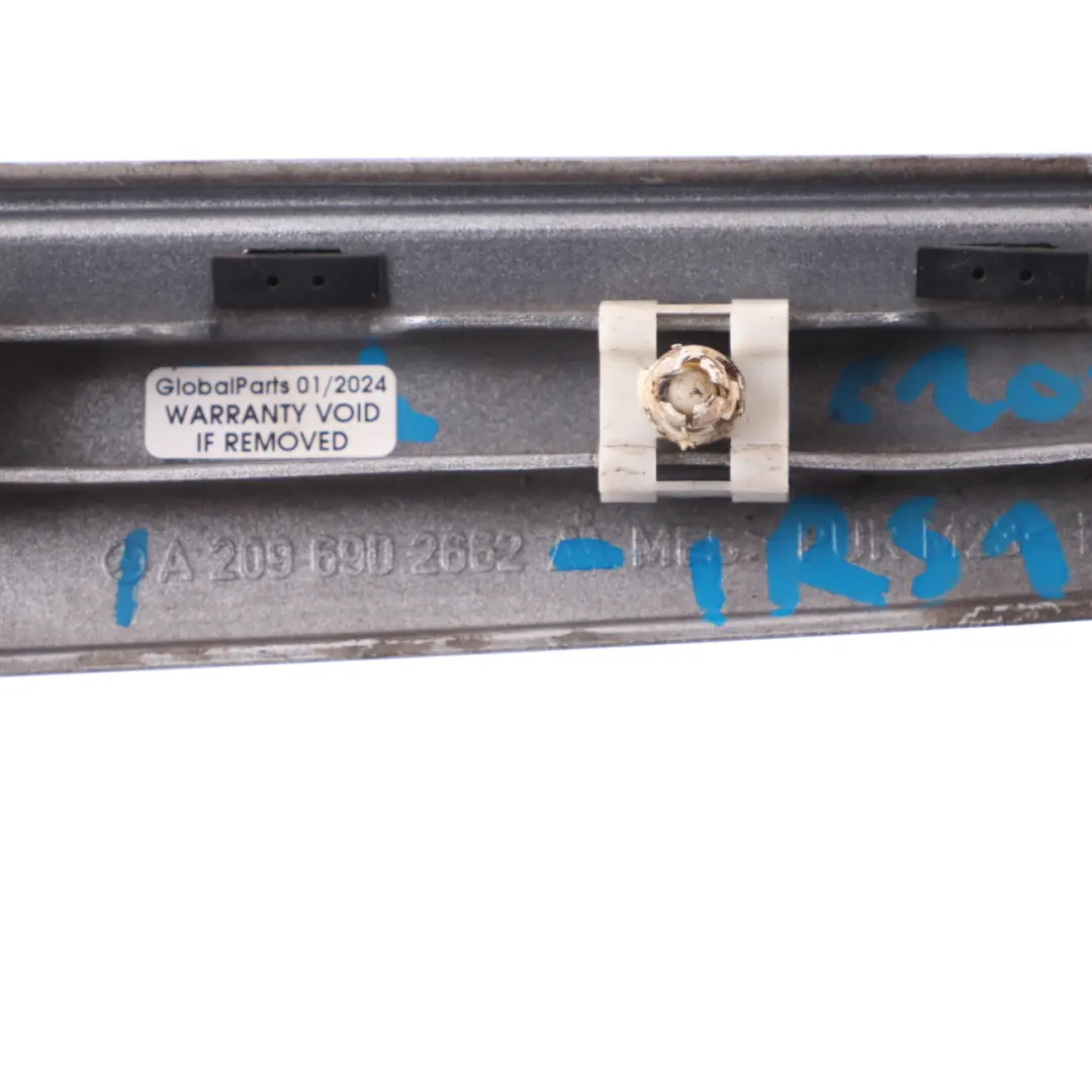 Moulding Quarter Trim Rear Right O/S Iridium Silver to Mercedes C209 with Part number A2096902662 Mercedes C209 Moulding Quarter Trim Rear Right O/S Iridium Silver - SKU A2096902662-IRS1 - Part number A2096902662