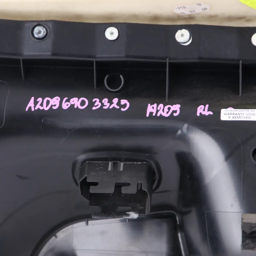 Lateral Trim Rear Left N/S Trim Panel Cover Cloth Fabric to Mercedes A209 with Part number A2096903325 Mercedes A209 Lateral Trim Rear Left N/S Trim Panel Cover Cloth Fabric - SKU A2096903325 - Part number A2096903325