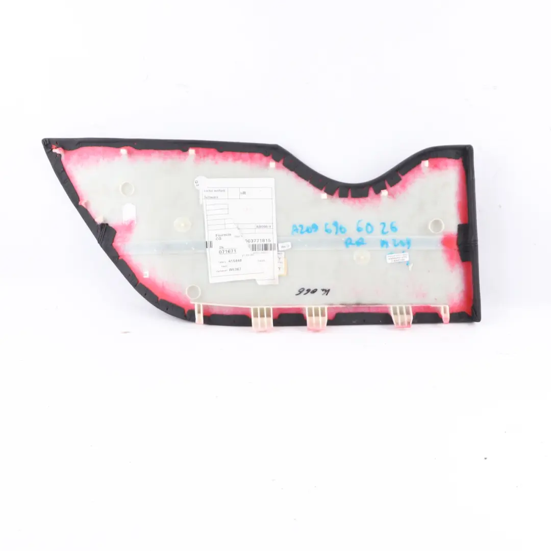 Lateral Trim Cover Mercedes A209 Rear Right O/S Lateral Side Panel Black Leather to with Part number A2096906026 Lateral Trim Cover Mercedes A209 Rear Right O/S Lateral Side Panel Black Leather - SKU A2096906026 - Part number A2096906026