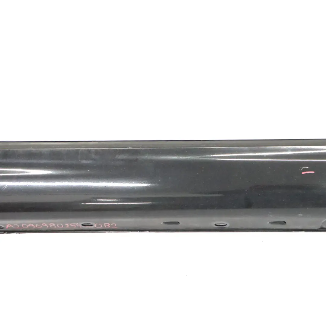 Mercedes W209 Side Skirt Right O/S Door Sill Cover Obsidian Black Metallic - 197 - SKU A2096980254-OB2 - Part number A2096980254