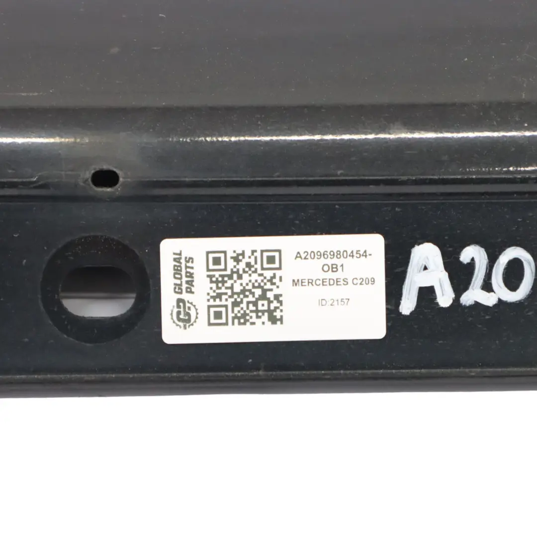 Side Skirt Door Sill Cover Right O/S Obsidian Black - 197 to Mercedes CLK C209 with Part number A2096980454 Mercedes CLK C209 Side Skirt Door Sill Cover Right O/S Obsidian Black - 197 - SKU A2096980454-OB1 - Part number A2096980454