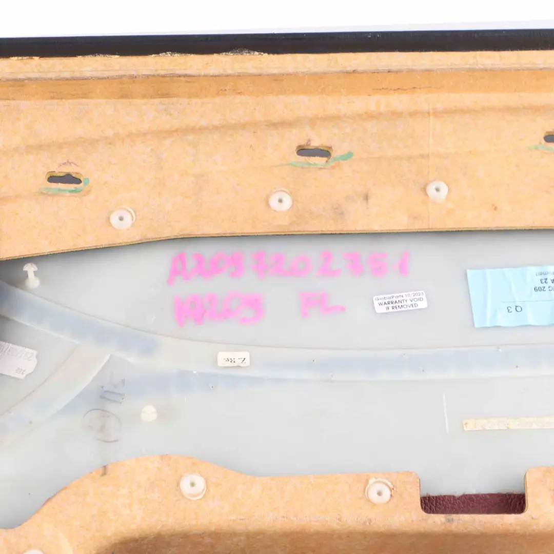 Door Card Front Left N/S Door Lining Trim Panel Leather Red to Mercedes CLK C209 with Part number A2097202751 Mercedes CLK C209 Door Card Front Left N/S Door Lining Trim Panel Leather Red - SKU A2097202751 - Part number A2097202751