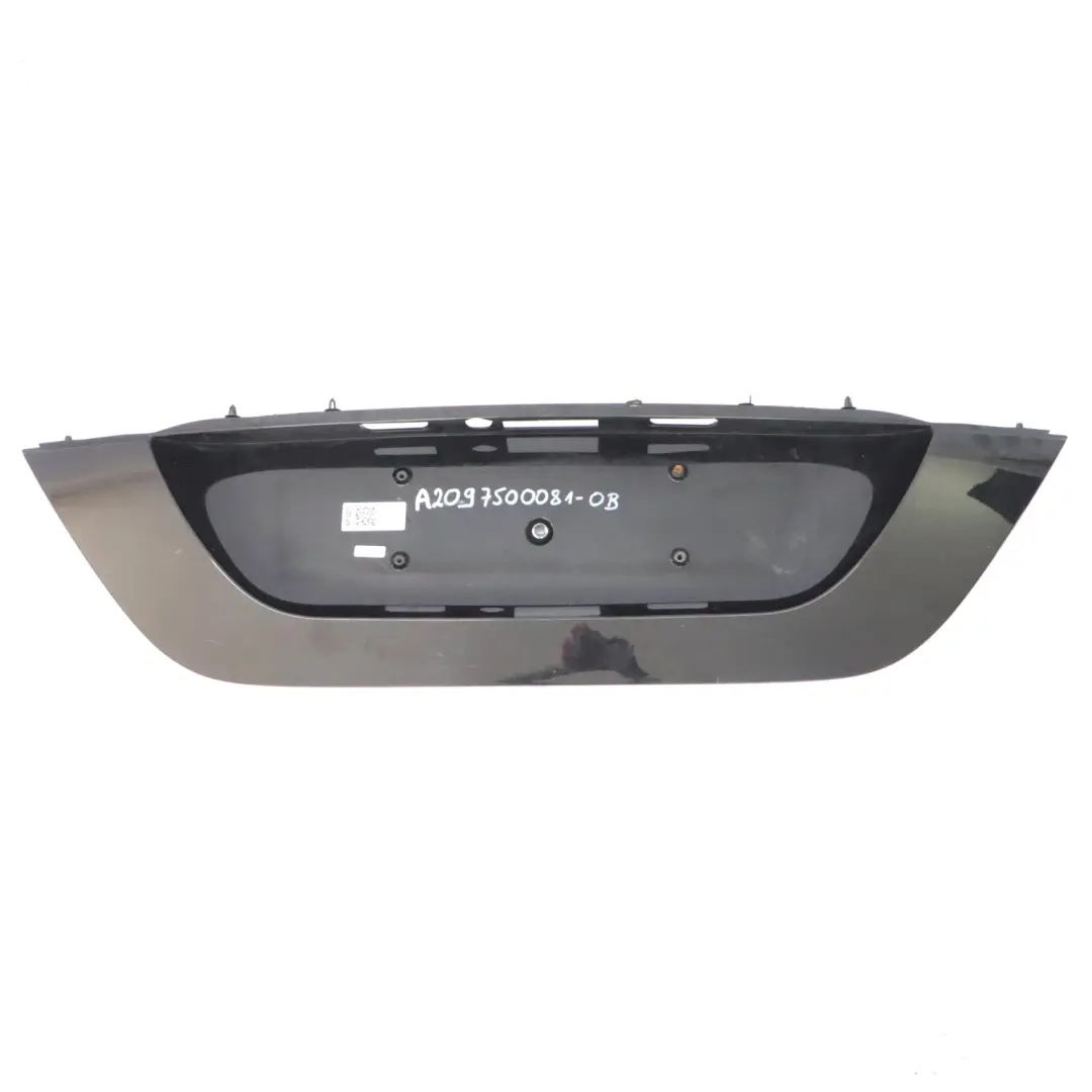 Mercedes CLK C209 Rear Trunk Number Plate Trim Obsidian Black - 197 - SKU A2097500081-OB - Part number A2097500081