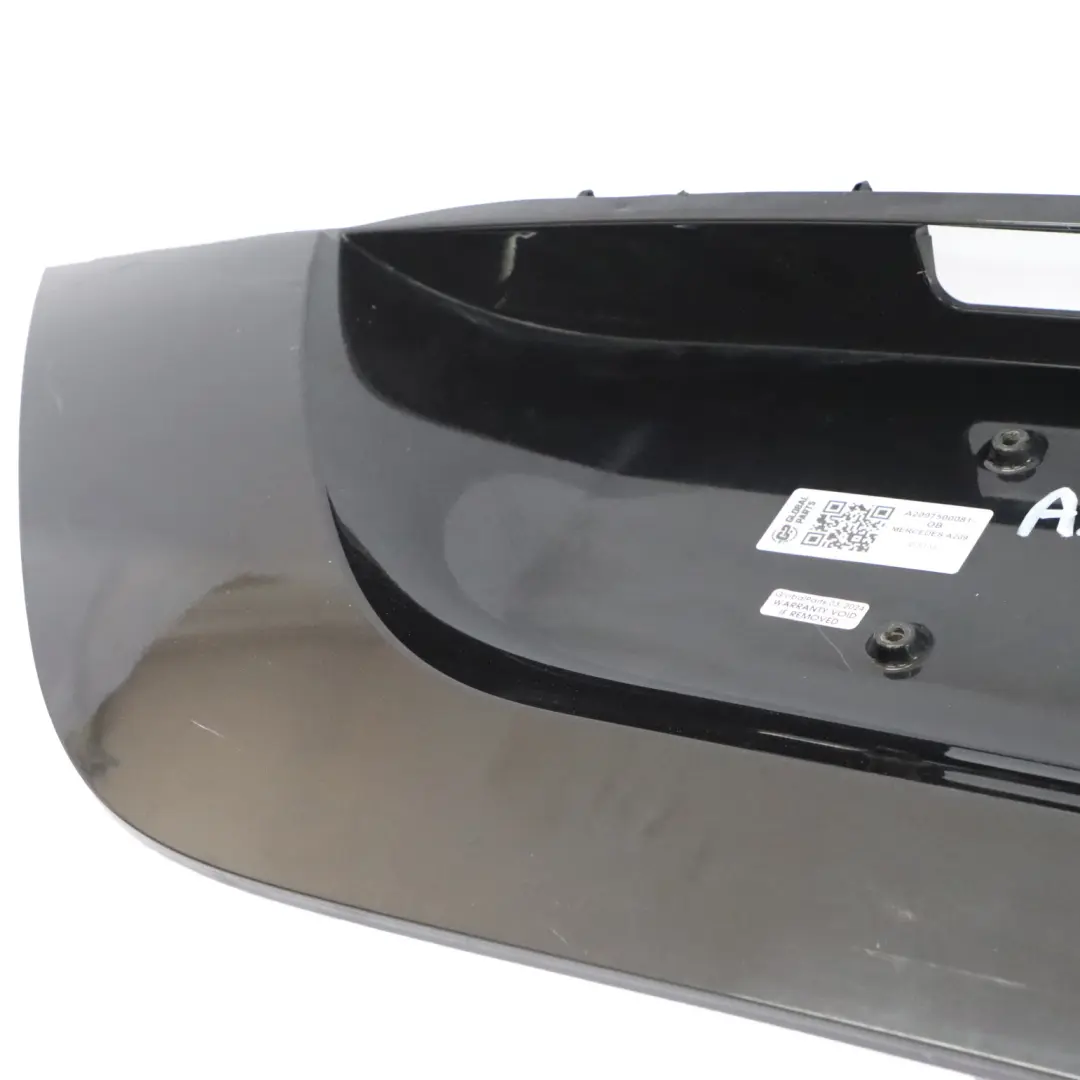 Trunk Number Plate Trim Obsidian Black - 197 to Mercedes CLK C209 Rear with Part number A2097500081 Mercedes CLK C209 Rear Trunk Number Plate Trim Obsidian Black - 197 - SKU A2097500081-OB - Part number A2097500081