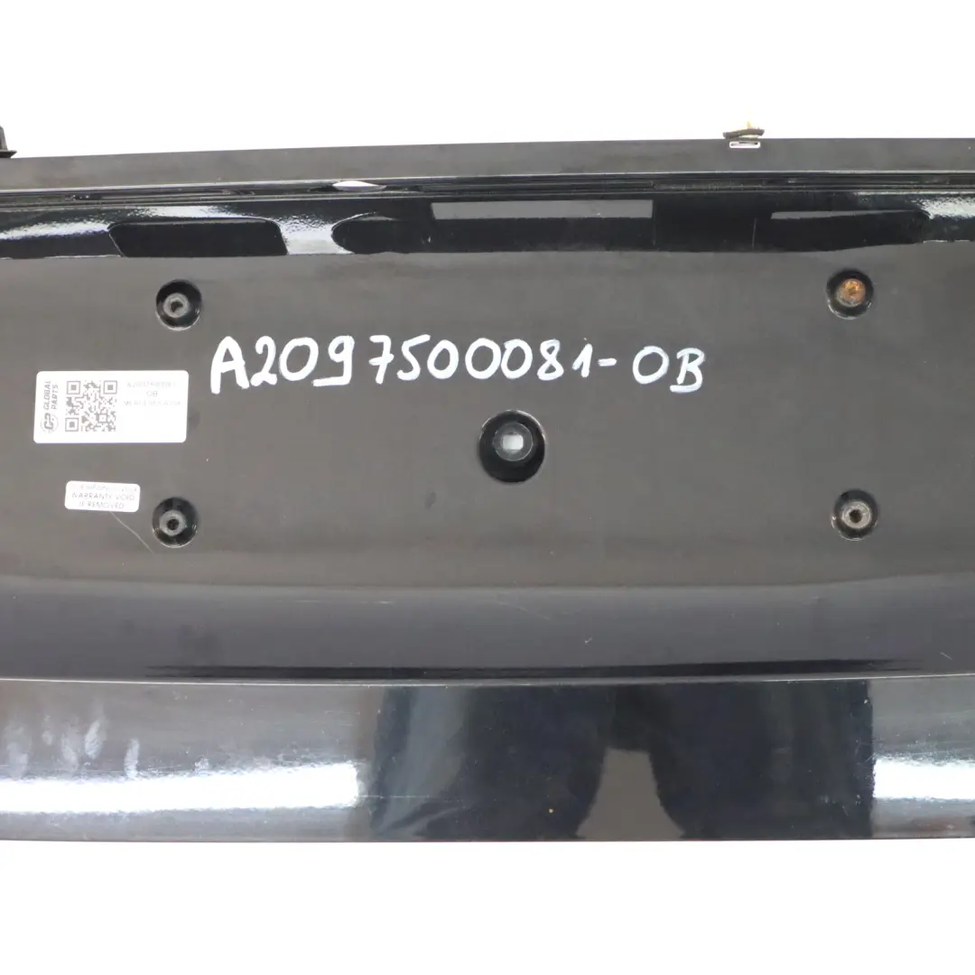Trunk Number Plate Trim Obsidian Black - 197 to Mercedes CLK C209 Rear with Part number A2097500081 Mercedes CLK C209 Rear Trunk Number Plate Trim Obsidian Black - 197 - SKU A2097500081-OB - Part number A2097500081