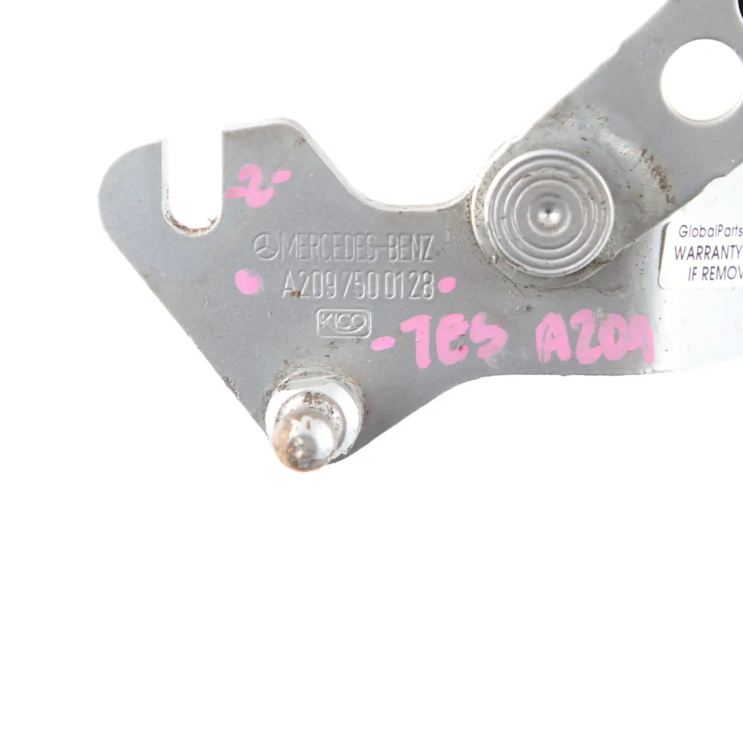 Trunk Hinge Rear Left N/S Tellurium Silver 762 to Mercedes W209 Cabrio with Part number A2097500128 Mercedes W209 Cabrio Trunk Hinge Rear Left N/S Tellurium Silver 762 - SKU A2097500128-TES - Part number A2097500128