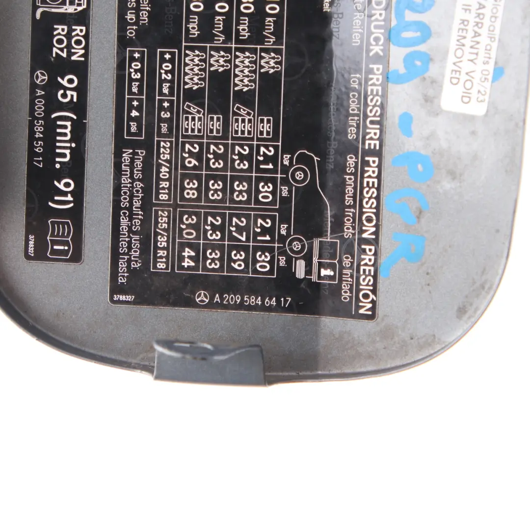 Filler Fill In Flap Tank Cap Cover Perlite Grey - 747 to Mercedes CLK W209 Fuel with Part number A2097500206 Mercedes CLK W209 Fuel Filler Fill In Flap Tank Cap Cover Perlite Grey - 747 - SKU A2097500206-PGR - Part number A2097500206