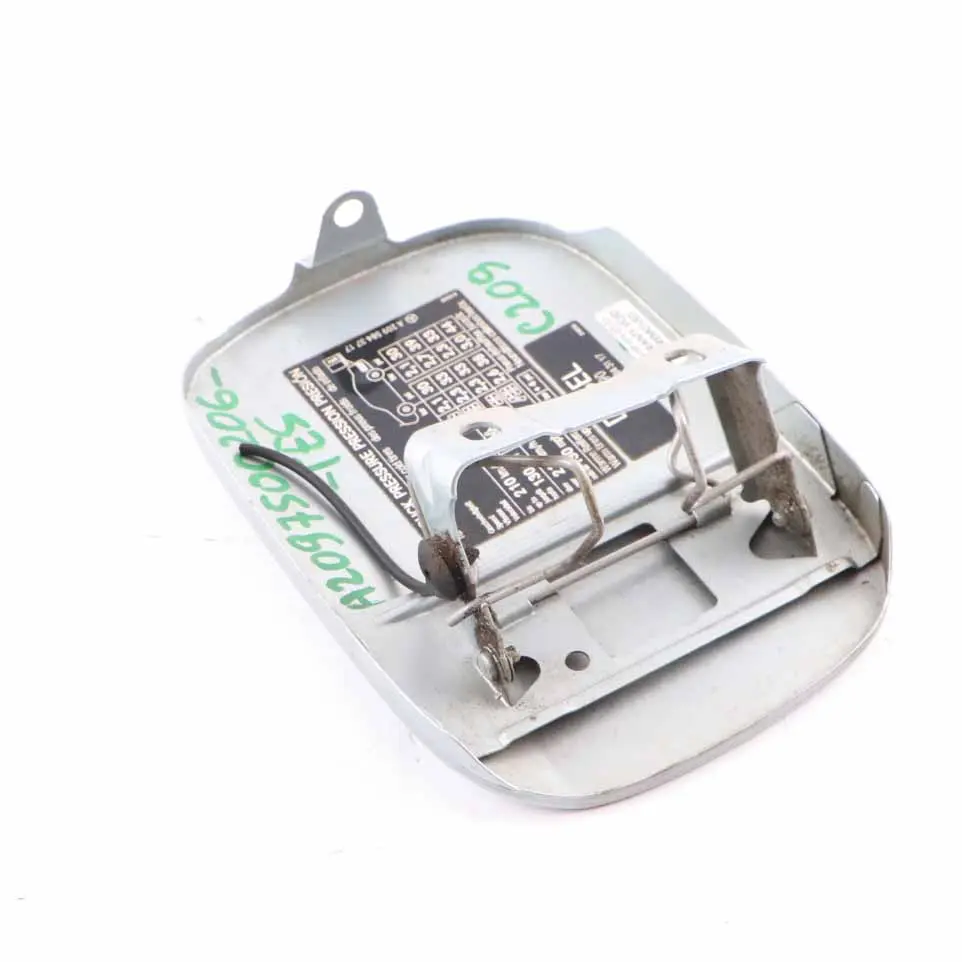 Mercedes CLK C209 Fuel Filler Fill In Flap Tank Cap Cover Tellurium Silver - 762 - SKU A2097500206-TES - Part number A2097500206