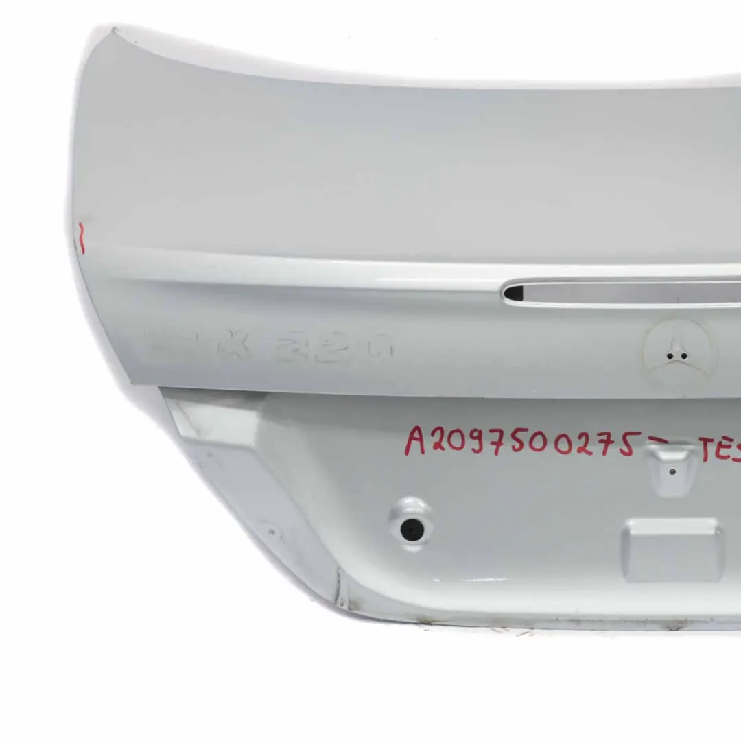Boot Trunk Lid Tailgate Tellurium Silver Metallic - 762 to Mercedes CLK C209 with Part number A2097500275 Mercedes CLK C209 Boot Trunk Lid Tailgate Tellurium Silver Metallic - 762 - SKU A2097500275-TES - Part number A2097500275