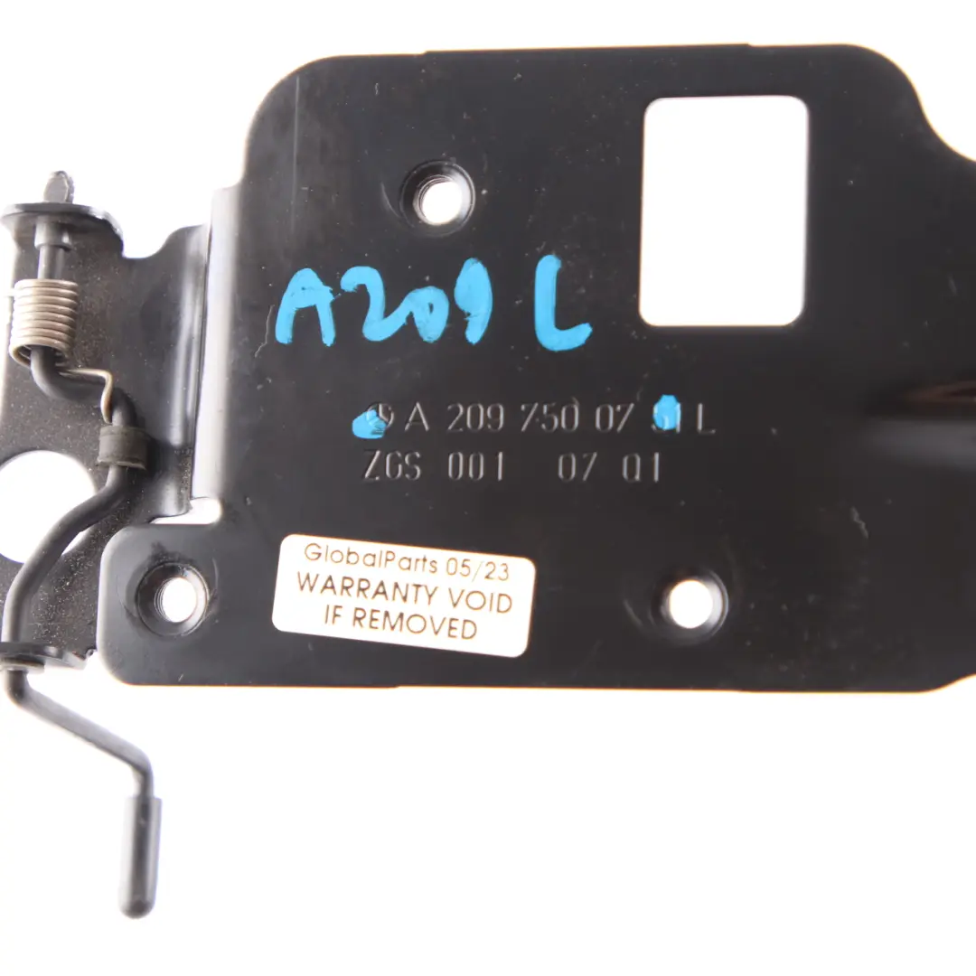 Folding Top Hinge Mercedes A207 W207 Cabrio Rear Left N/S Flap Mount Holder to with Part number A2097500751 Folding Top Hinge Mercedes A207 W207 Cabrio Rear Left N/S Flap Mount Holder - SKU A2097500751-1 - Part number A2097500751