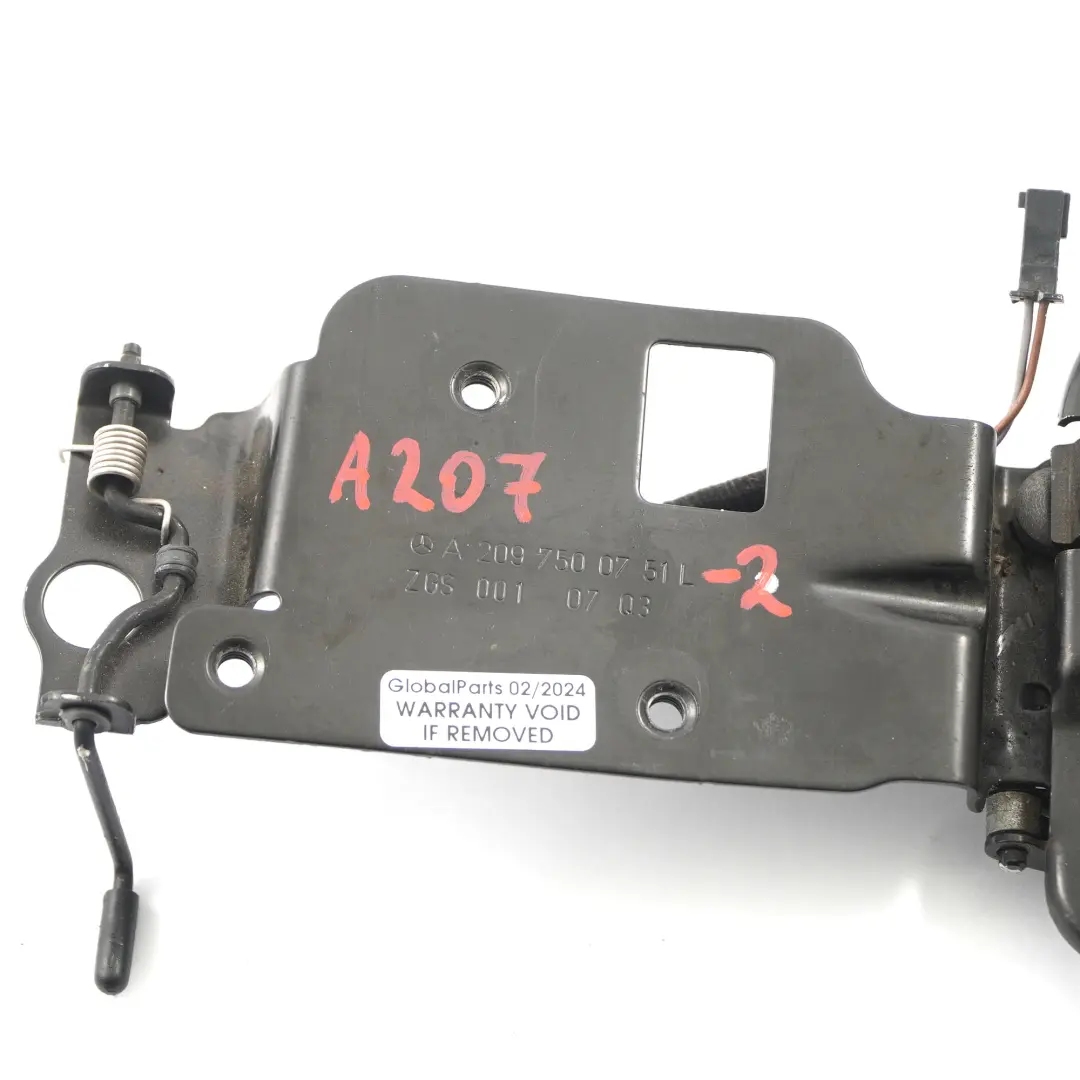 Mercedes A207 Cabrio Folding Top Hinge Rear Left N/S Flap Mount - SKU A2097500751-2 - Part number A2097500751
