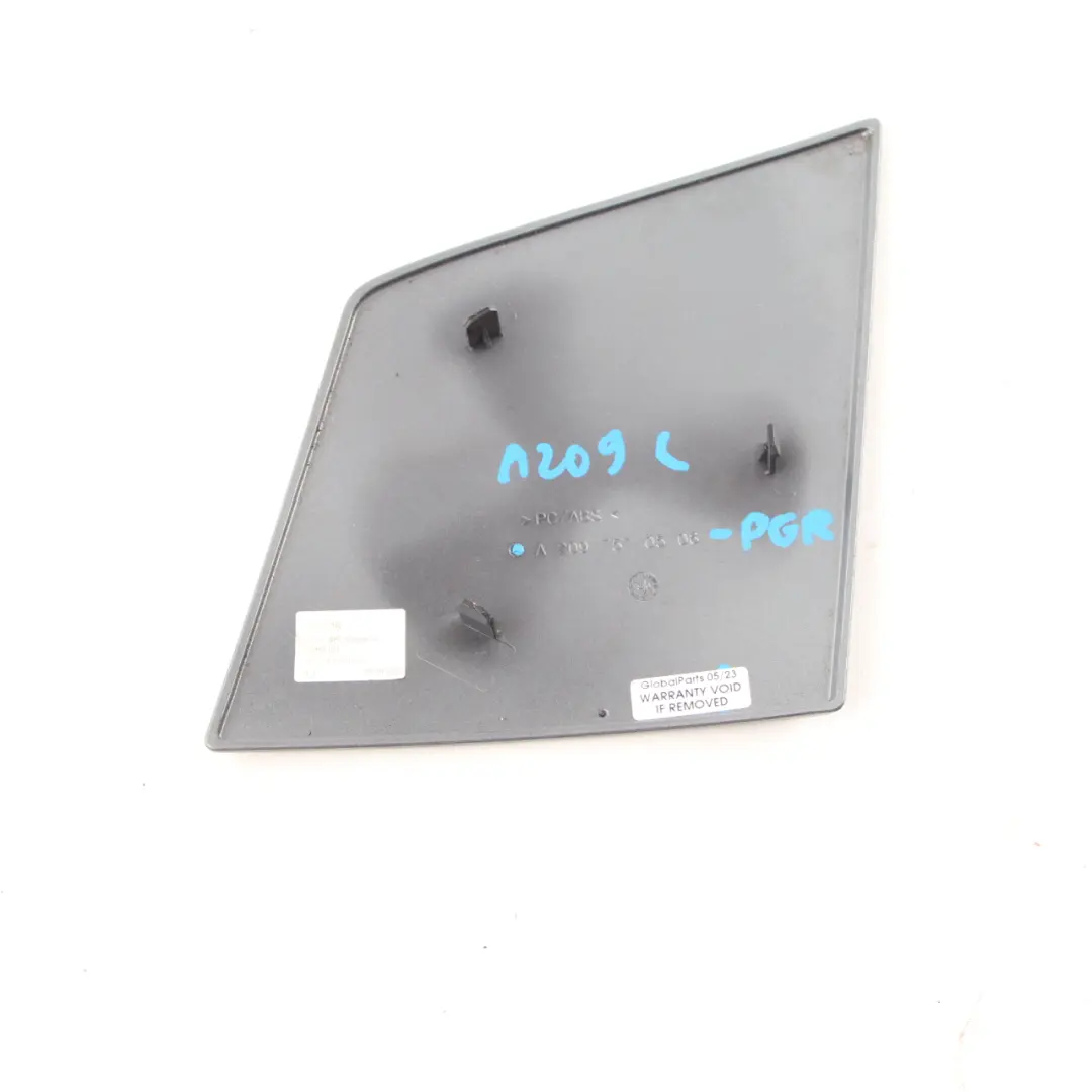 Roof Hinge Cover Left N/S Perlite Grey 747 to Mercedes W209 Convertible with Part number A2097570506 Mercedes W209 Convertible Roof Hinge Cover Left N/S Perlite Grey 747 - SKU A2097570506-PGR - Part number A2097570506