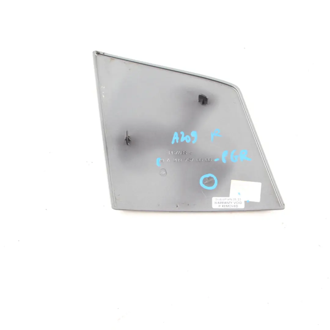 Mercedes W209 Convertible Roof Hinge Cover Right O/S Perlite Grey - SKU A2097570606-PGR - Part number A2097570606