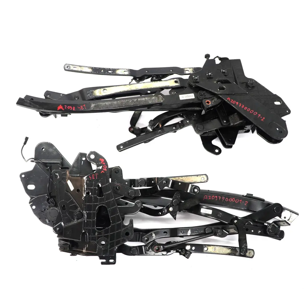 Mercedes A209 Cabrio Folding Top Left Right N/O/S Roof Mechanism Arm Hinge Set - SKU A2097700001-4 - Part number A2097700001-2