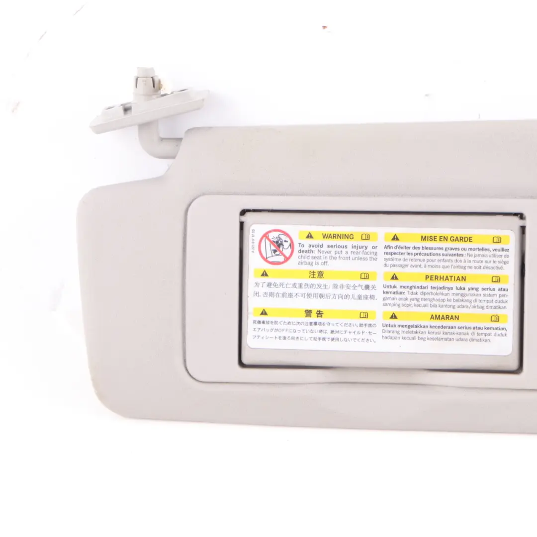 Sun Visor Cover Trim Mirror Left N/S Grey to Mercedes W209 Convertible with Part number A2098100110 Mercedes W209 Convertible Sun Visor Cover Trim Mirror Left N/S Grey - SKU A2098100110-1 - Part number A2098100110