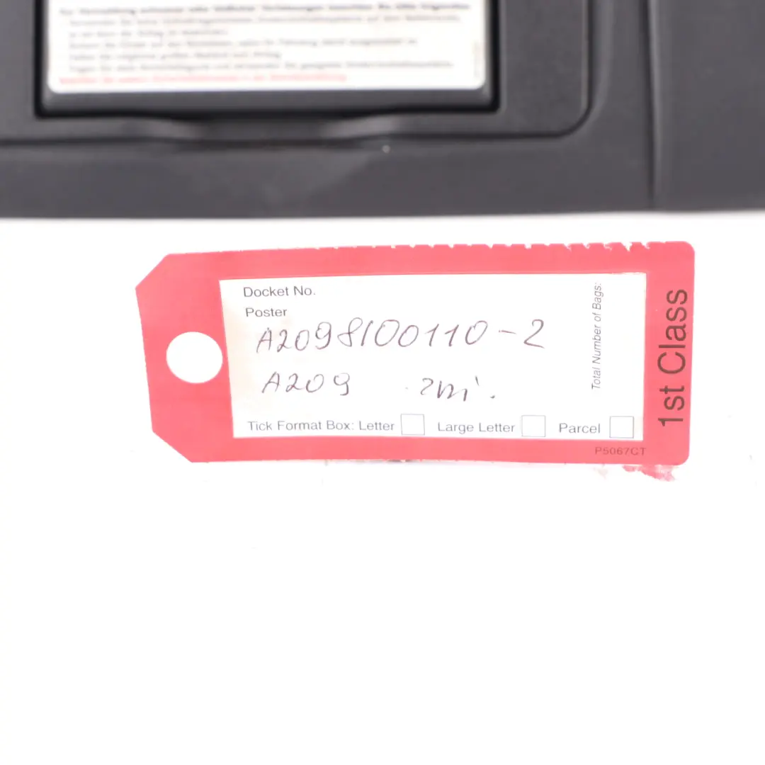 Sun Visor Cover Trim Mirror Left N/S Black to Mercedes W209 Convertible with Part number A2098100110 Mercedes W209 Convertible Sun Visor Cover Trim Mirror Left N/S Black - SKU A2098100110-2 - Part number A2098100110