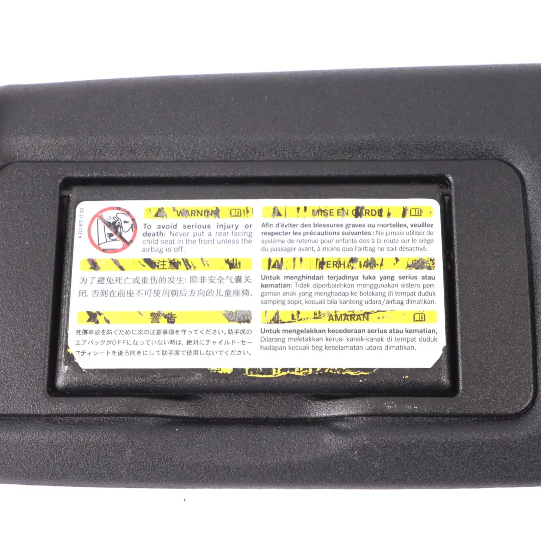  Sun Visor Mercedes W203 W209 Sunvisor Cover Left N/S Mirror Black - SKU A2098100510-1 - Part number A2098100510
