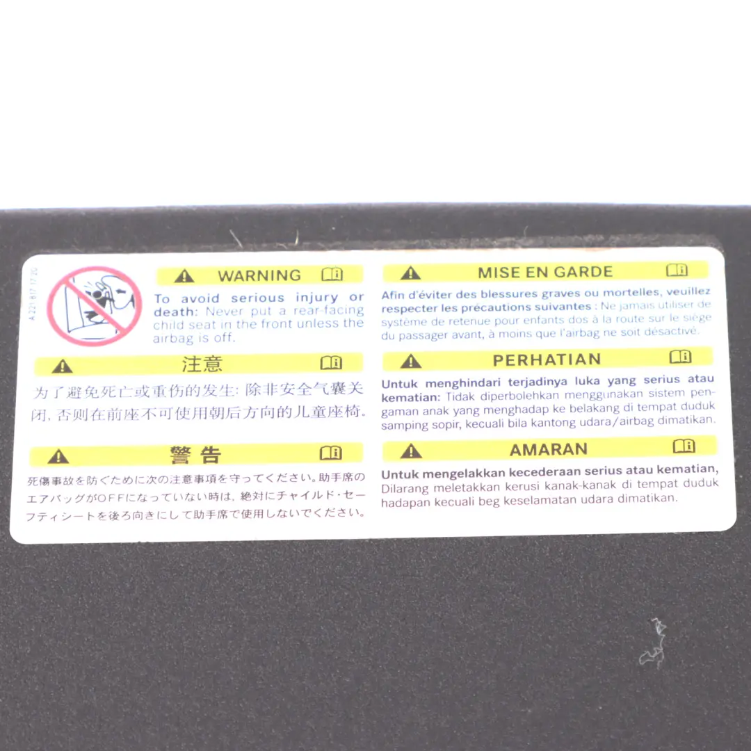  Sun Visor Mercedes W203 W209 Sunvisor Cover Left N/S Mirror Black - SKU A2098100510-1 - Part number A2098100510