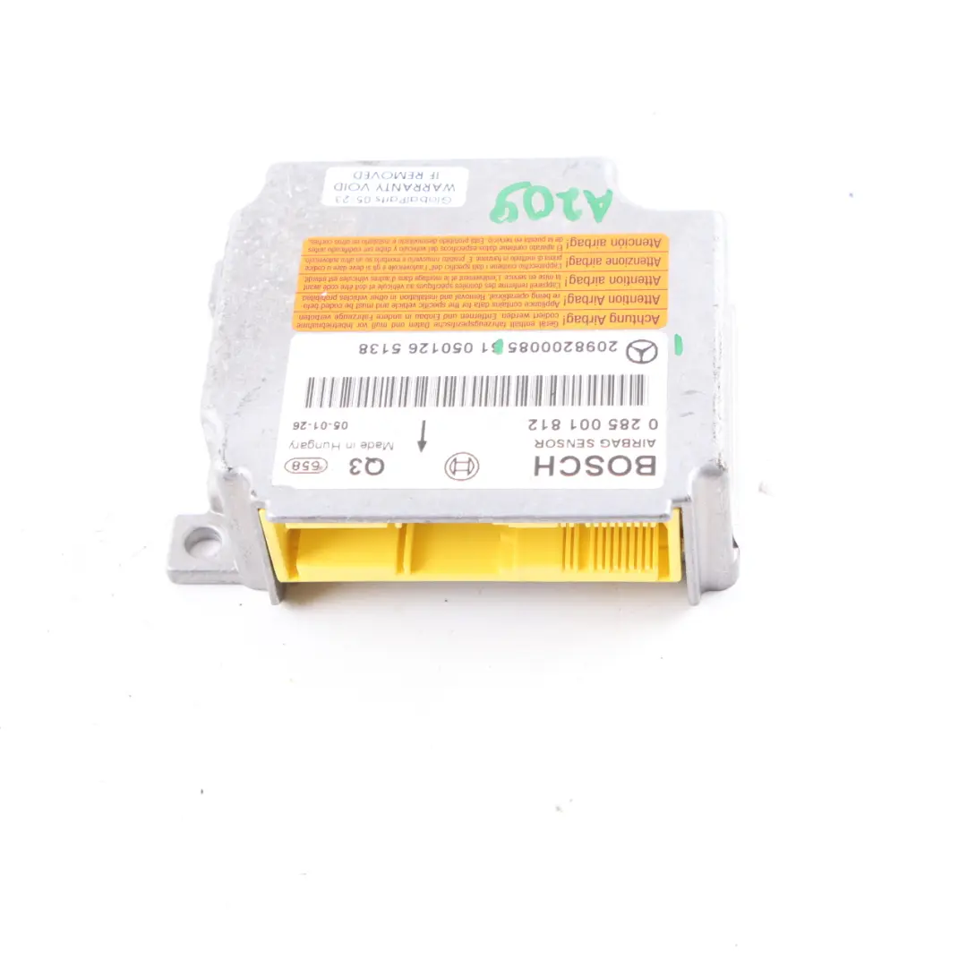 Moduł Sterownik Airbag Poduszek Powietrznych do Mercedes W209 o numerze A2098200085 Mercedes W209 Moduł Sterownik Airbag Poduszek Powietrznych - SKU A2098200085 - Numer Części A2098200085