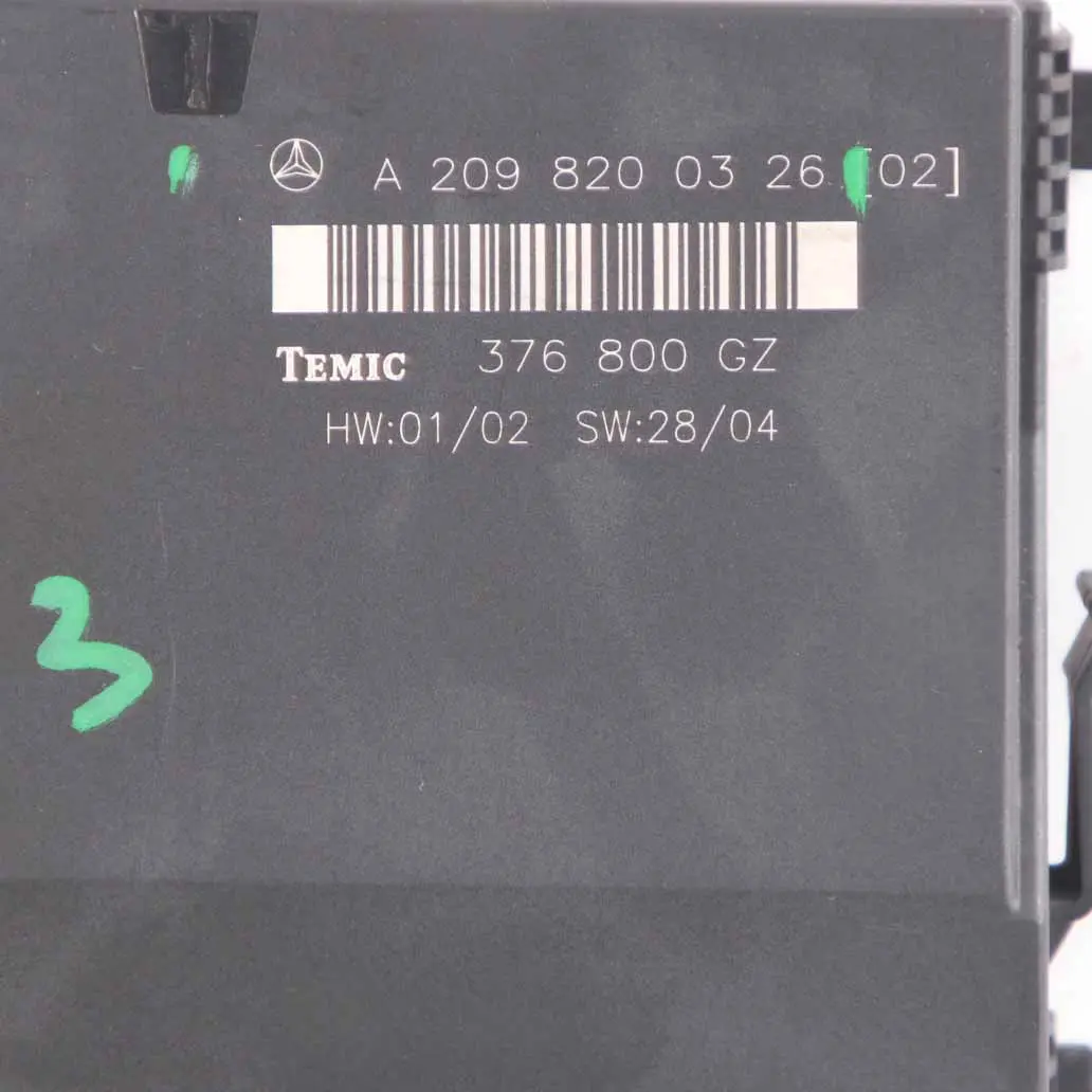 Body Control Module Unit Temic 376 800 GZ to Mercedes CL203 with Part number A2098200326 Mercedes CL203 Body Control Module Unit Temic 376 800 GZ - SKU A2098200326-1 - Part number A2098200326