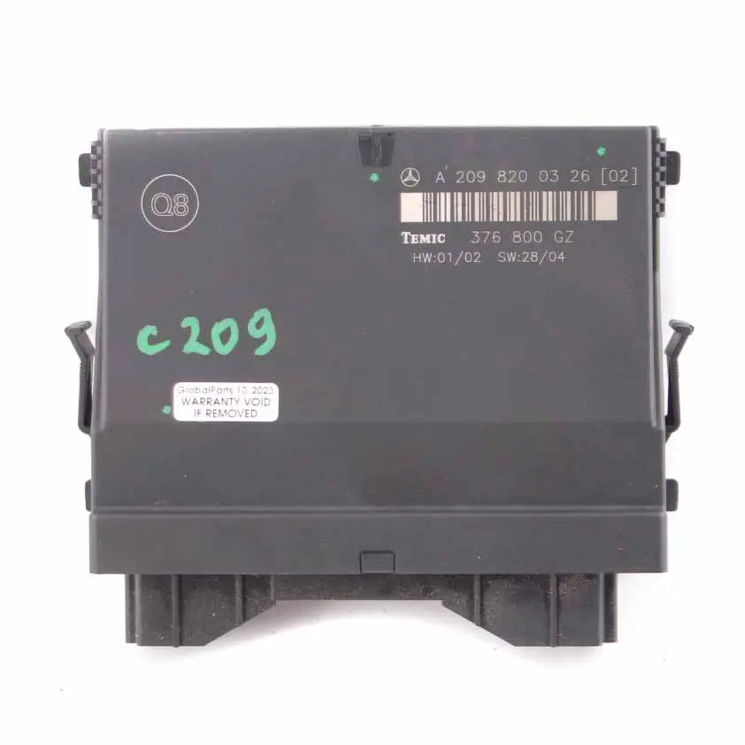 Body Control Module Unit Temic 376 800 GZ to Mercedes C209 with Part number A2098200326 Mercedes C209 Body Control Module Unit Temic 376 800 GZ - SKU A2098200326 - Part number A2098200326