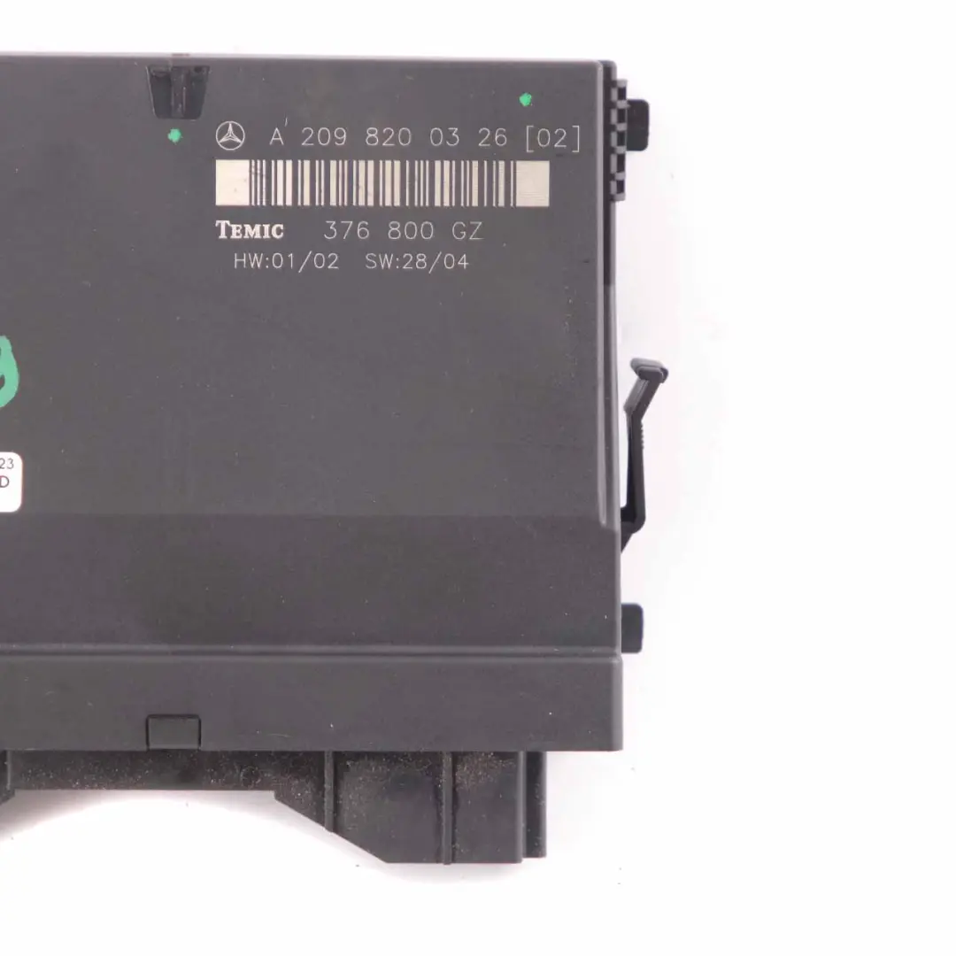 Unità Modulo Controllo Corpo Temic 376 800 GZ per Mercedes C209 con numero di parte A2098200326 Mercedes C209 Unità Modulo Controllo Corpo Temic 376 800 GZ - SKU A2098200326 - Numero di parte A2098200326