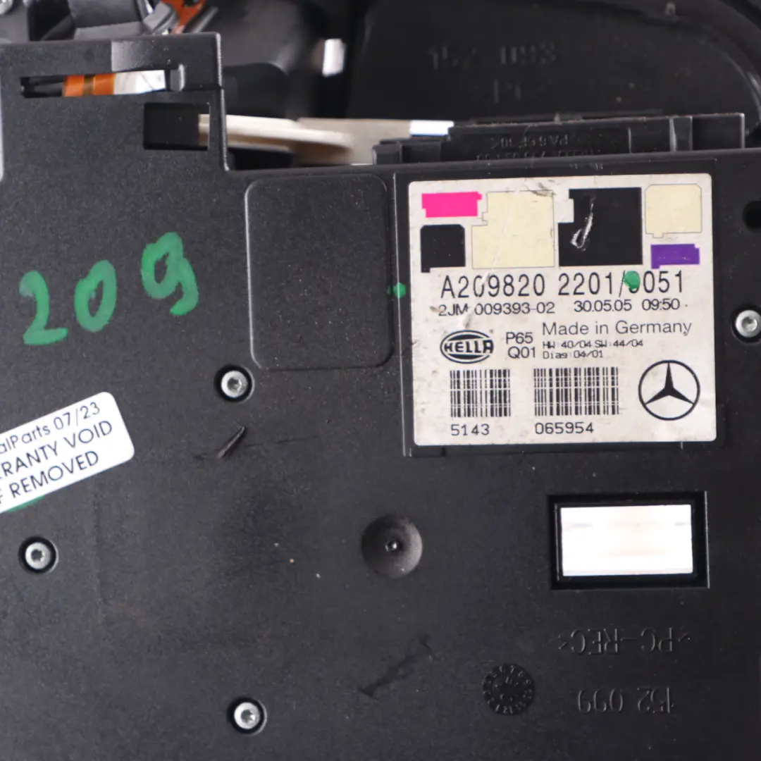 Interior Roof Reading Light Lamp Panel Black to Mercedes CLK C209 W209 with Part number A2098202201 Mercedes CLK C209 W209 Interior Roof Reading Light Lamp Panel Black - SKU A2098202201 - Part number A2098202201