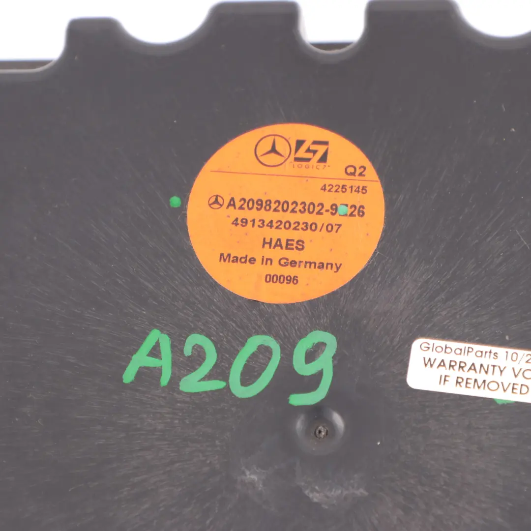 Speaker Subwoofer Console Harman Kardon to Mercedes W209 Convertible with Part number A2098202302 Mercedes W209 Convertible Speaker Subwoofer Console Harman Kardon - SKU A2098202302 - Part number A2098202302