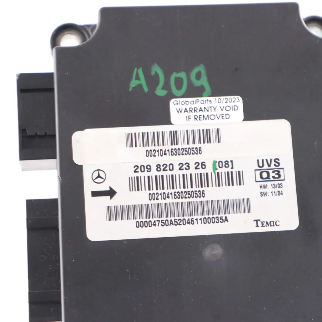 Roof Top Control Unit Module ECU to Mercedes CLK W209 Convertible with Part number A2098202326 Mercedes CLK W209 Convertible Roof Top Control Unit Module ECU - SKU A2098202326 - Part number A2098202326