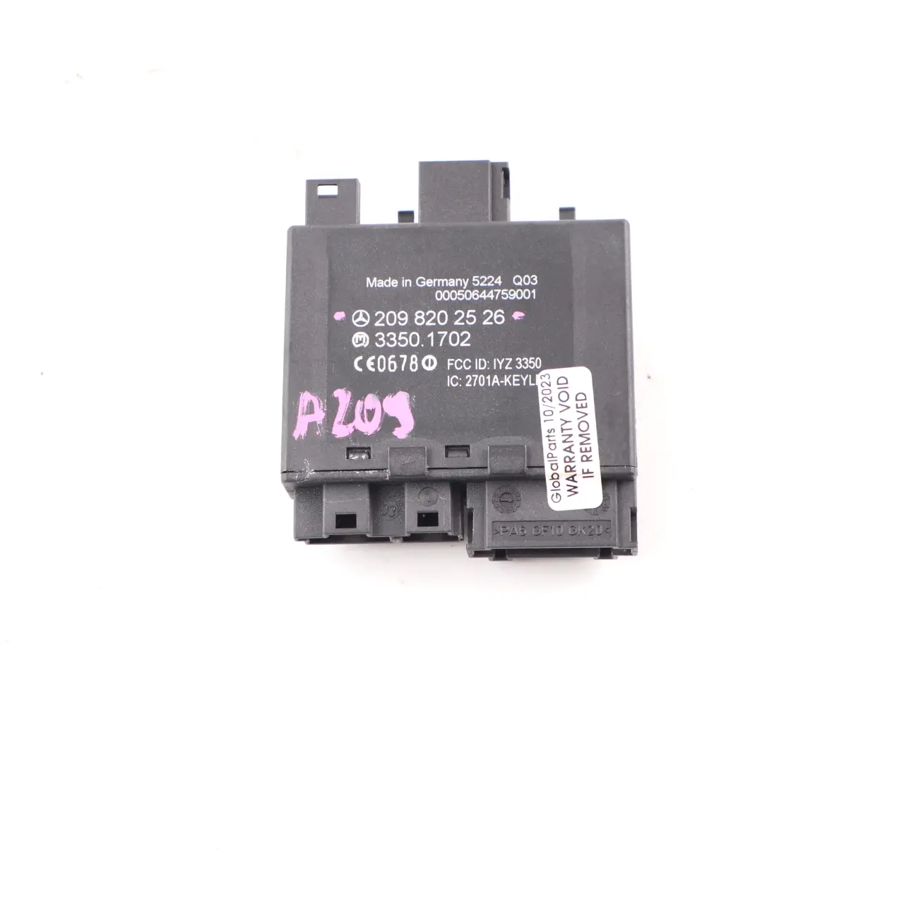 Mercedes C209 Modulo Keyless Go ECU Unità controllo porta d'ingresso A2098202526