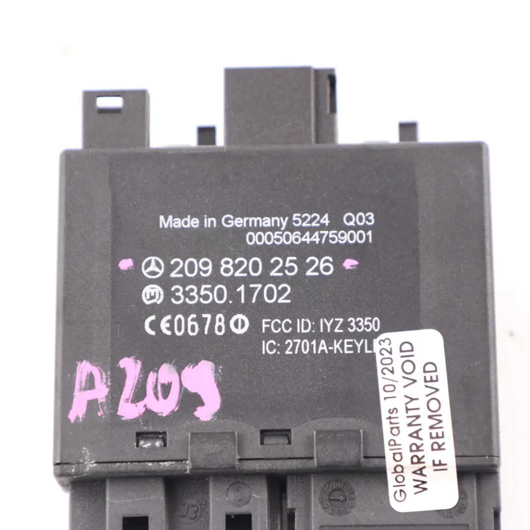 Mercedes CLK C209 Keyless Go Module ECU Entry Door Control Unit - SKU A2098202526 - Part number A2098202526