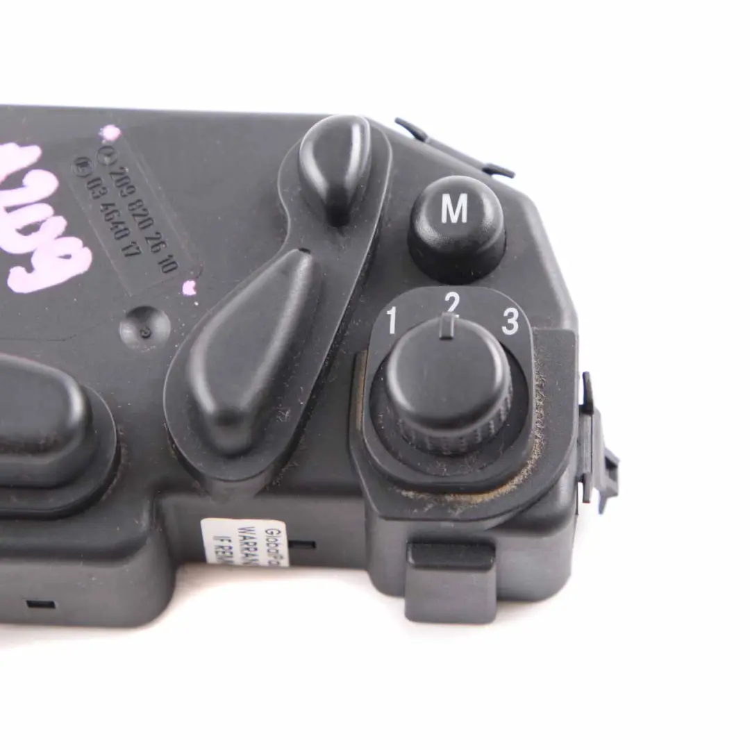 Switch Panel Right O/S Seat Adjustment Memory to Mercedes CLK W209 with Part number A2098202610 Mercedes CLK W209 Switch Panel Right O/S Seat Adjustment Memory - SKU A2098202610 - Part number A2098202610